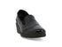 Melluso Black Leather Comfort Loafer with Wedge and Brogue Details